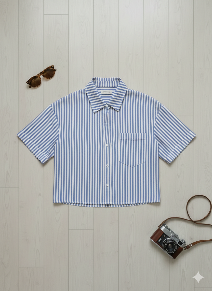 Sky Stripe Cropped Shirt