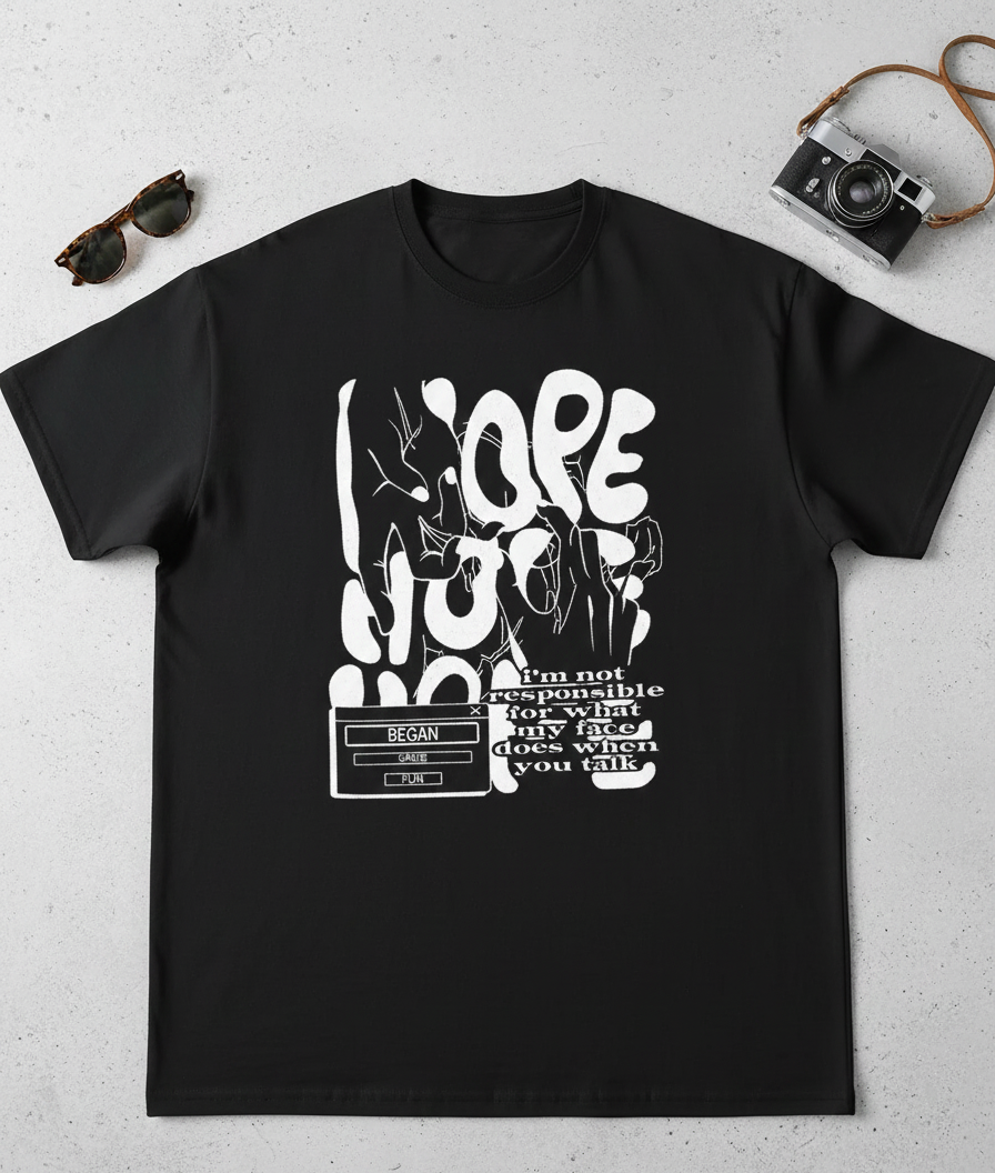 Black Oversized Slogan Graphic T-Shirt