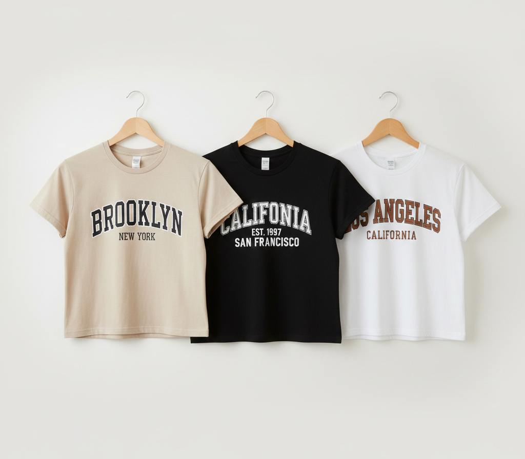 Summer Women’s Retro American Graphic Cropped Bodysuit– 3 PCS Set