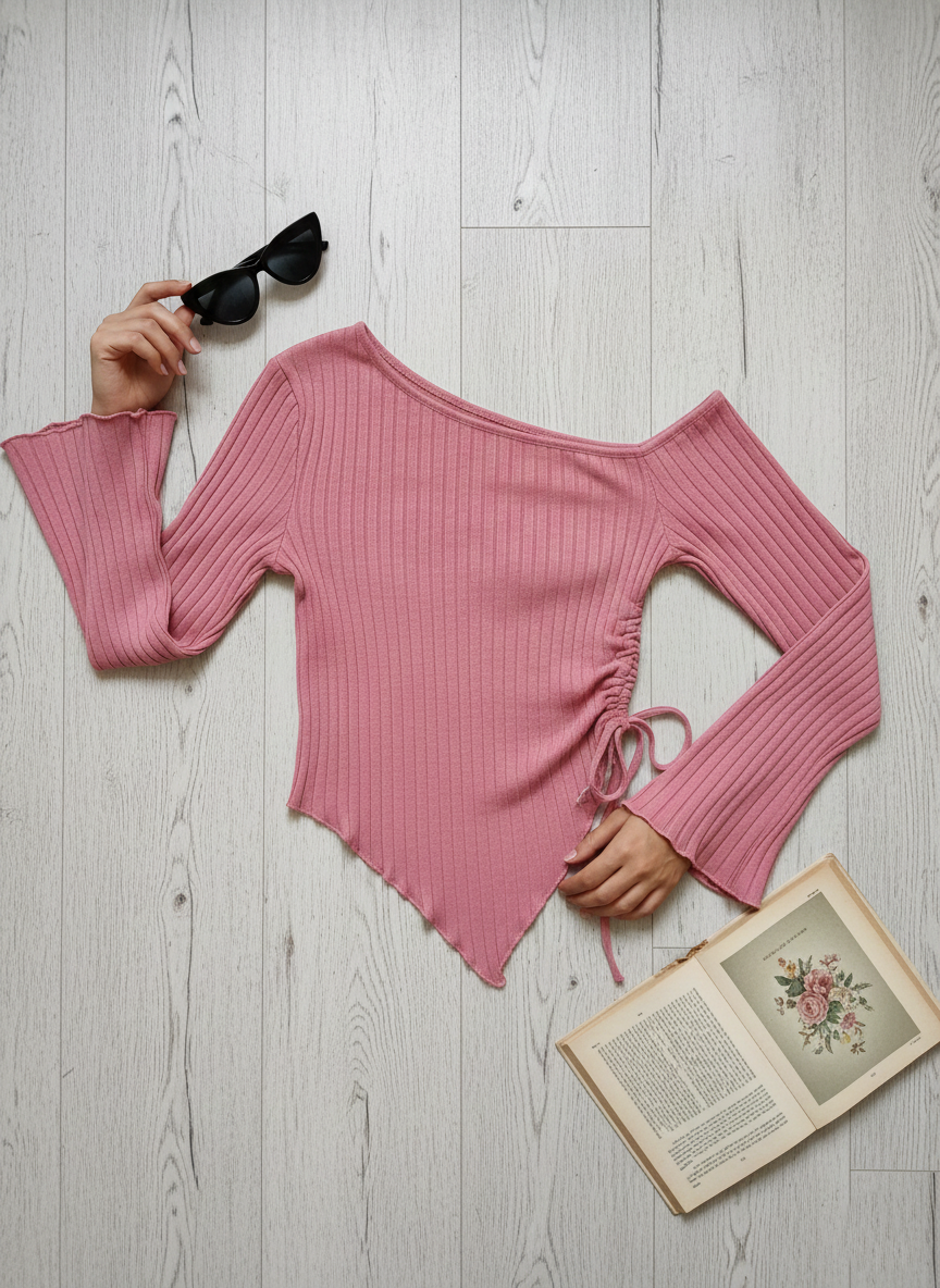 Draped Bell Sleeve Top