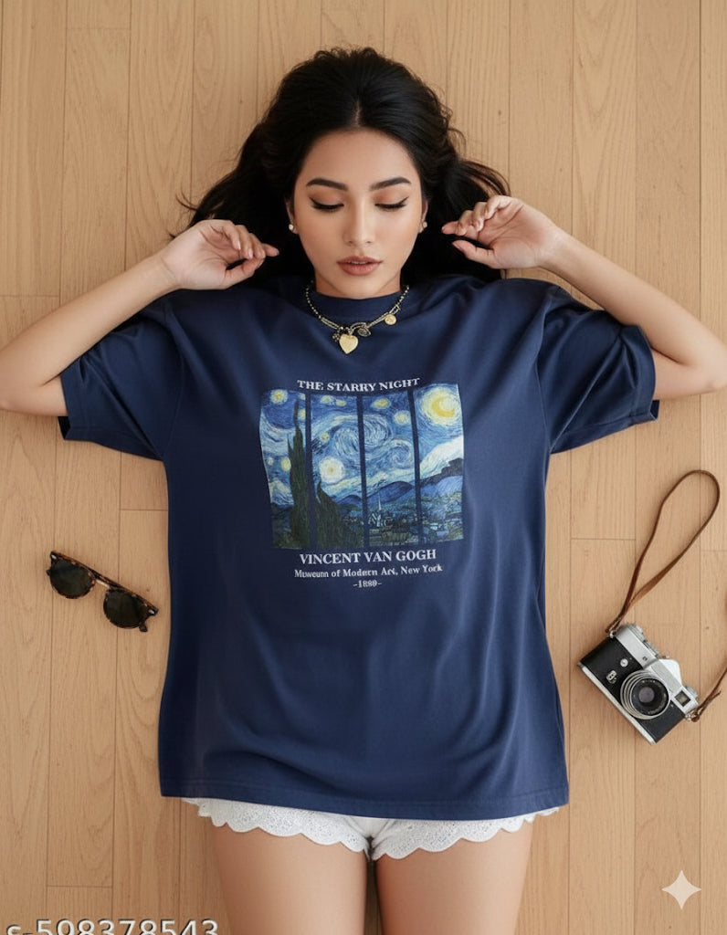 The Starry Night Van Gogh Graphic T-Shirt